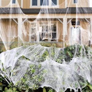 Halloween Giant Spider Webs Decoration with 50 fake spiders